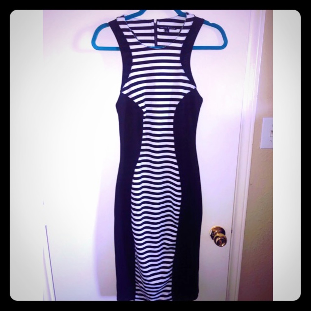 Black & White striped Midi dress